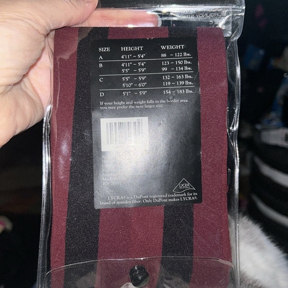 Victorias Secret stripe opaque tights sz C - Picture 2 of 3